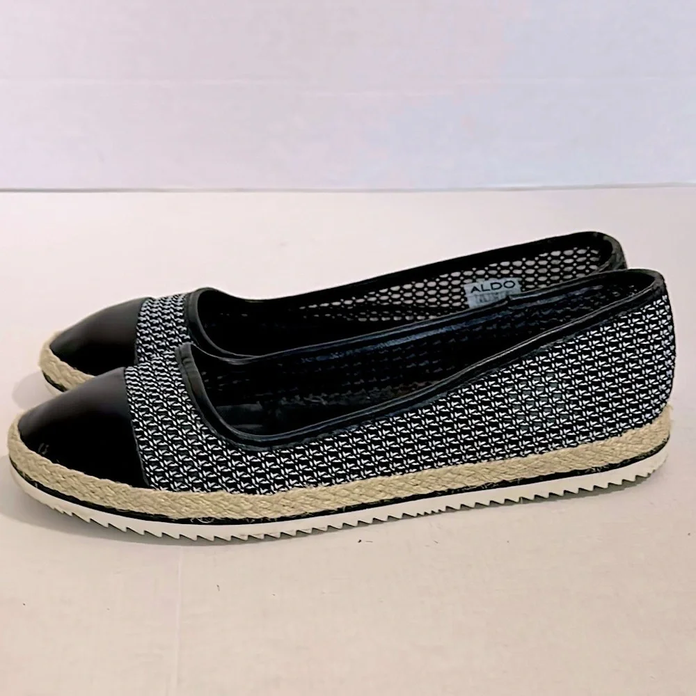 ALDO Black and White Women's Espadrille ballet Flats 8.5